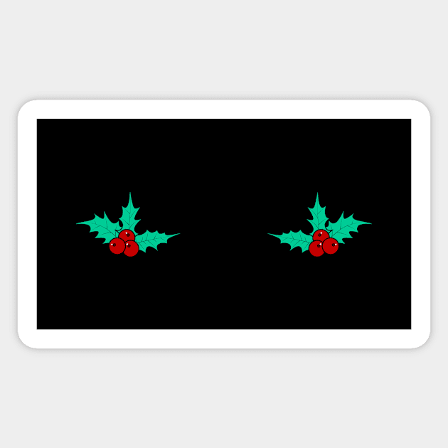 Christmas Chest Holly Sticker by Rebus28